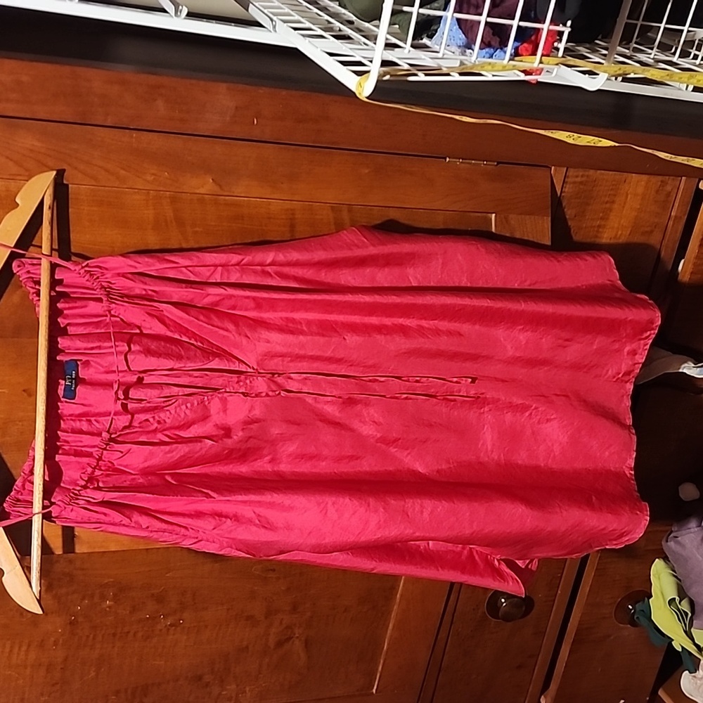 Deep rose/ruby strappy adjustable silk slip blouse